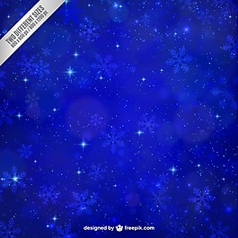 藍(lán)色雪花背景與星星