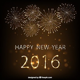 幸福的新yeark 2016背景焰火