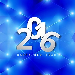 新的2016年的多边形和闪亮的卡片