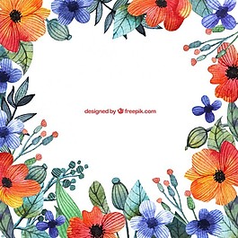 水彩花卉幀