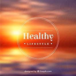 夕阳背景下健康的生活方式
