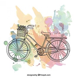 骑自行车，老式明信片