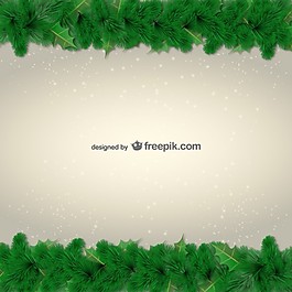 綠色的樹葉為圣誕節(jié)的邊界