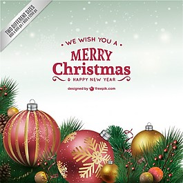 閃閃發(fā)光的裝飾品的圣誕卡