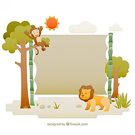 猴子和獅子的野生景觀(guān)