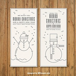 雪人圣誕旗