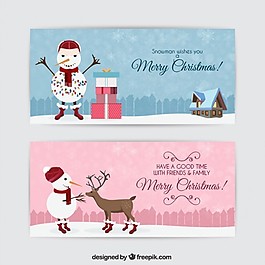 有趣的圣誕雪人橫幅