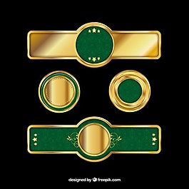 金色和綠色徽章