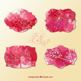 手繪花卉標(biāo)簽