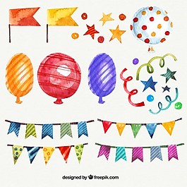 水彩生日裝飾套