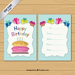 彩色生日卡片模板