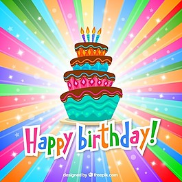 彩色生日賀卡