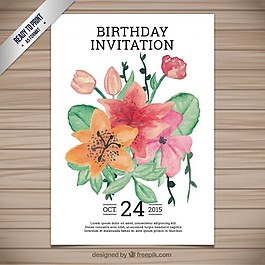 生日邀請用手畫花