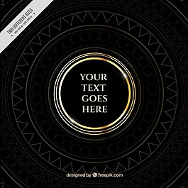 圓形標(biāo)志模板與黃金元素