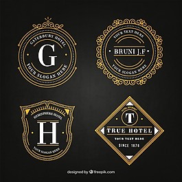 優(yōu)雅的酒店標志在復(fù)古風(fēng)格包