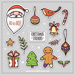 手绘圣诞装饰stikers