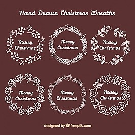 手繪圣誕花環(huán)