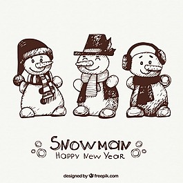手工繪制的雪人角色