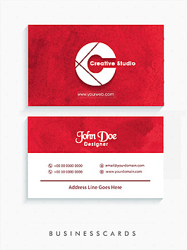 現(xiàn)代企業(yè)紅色簡約名片模板下載