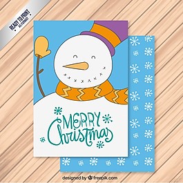 可愛(ài)的圣誕雪人卡片