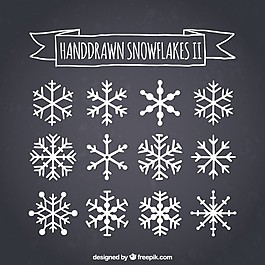 手拉的雪花在黑板上