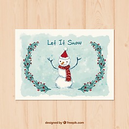 雪人的圣誕卡