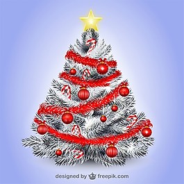 白色圣誕樹插圖