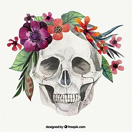手畫花頭骨