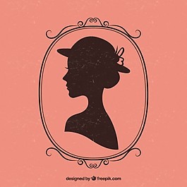复古的女性剪影