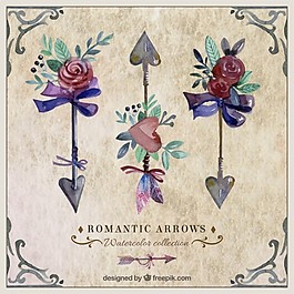 水彩畫裝飾的箭