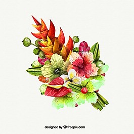 水彩可愛(ài)的花束
