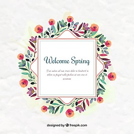 水彩popies花的標(biāo)簽
