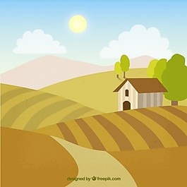 溫暖的農(nóng)田景觀