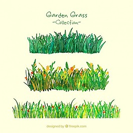水彩園林草包