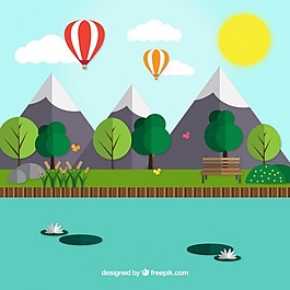 在平面設(shè)計mounstains景觀