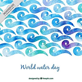 水彩画世界水日