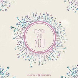 水彩畫自然情人節(jié)框架