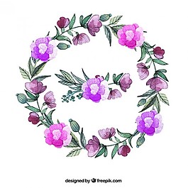 紫色花环