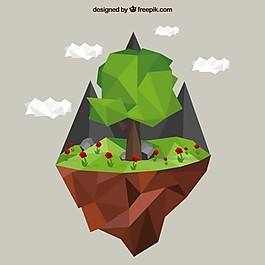 多邊形樹和山脈