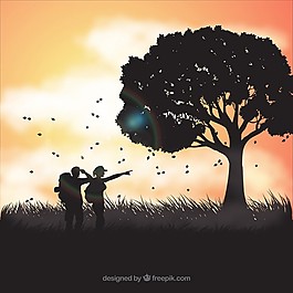 探險家的剪影