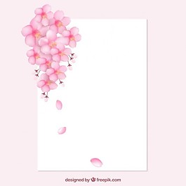 帶櫻花的空白紙