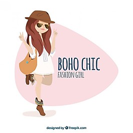 時尚女孩boho別致的衣服