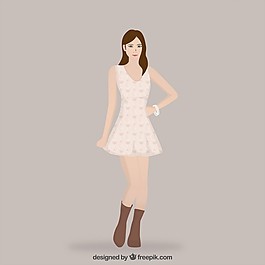 一個(gè)可愛的衣服的女孩