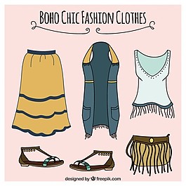 手繪服裝在波希米亞風格的飾品