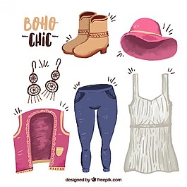 在波希米亞風格的衣服和飾品