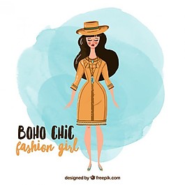 與波希米亞風(fēng)格的衣服的女孩