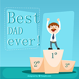 卡通父親節(jié)賀卡矢量素材