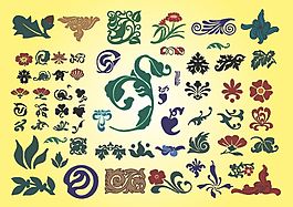 花紋裝飾矢量圖素材