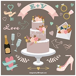 手繪漂亮婚紗配件收藏