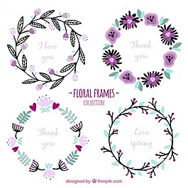 手繪的花圈在粉色調(diào)